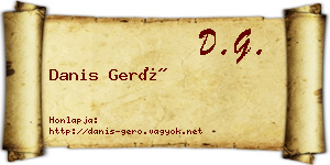 Danis Gerő névjegykártya